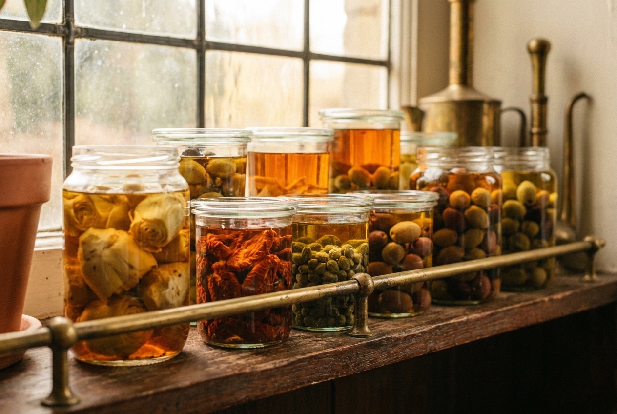 Conserve și legume în ulei — Conserve e Sott'olio la Mercatone by Voilà, Corbeanca